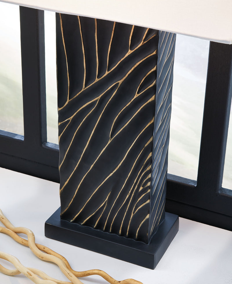 Bartlen - Poly Table Lamp - Black / Gold Finish - R&R Furniture Gallery (Fountain Valley, CA)