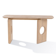 Osaka - Modern Faux Marble + Natural Ash Console Table — view 2