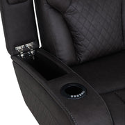 Wendell - Power Motion Loveseat With Console, Wireless Charger, Storage, USB & LED - Dark Gray - R&R Furniture Gallery (Fountain Valley, CA)