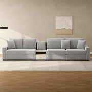 Modular Sofa Couch With Storage Armrest And Center Console - R&R Furniture Gallery (Fountain Valley, CA)
