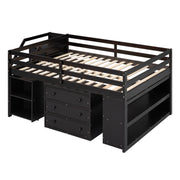 Loft Bed With Retractable Writing Desk And 3 Drawers With Storage Stairs And Shelves - R&R Furniture Gallery (Fountain Valley, CA)