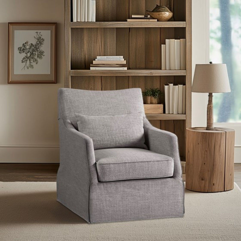 Traditional Design London Skirted Swivel Chair - R&R Furniture Gallery (Fountain Valley, CA)