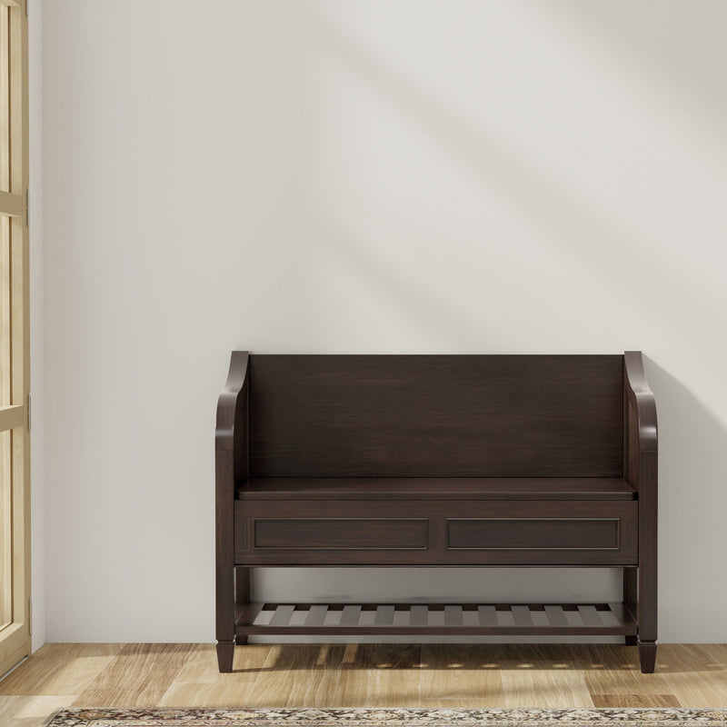 Connaught - Entryway Storage Bench With Shelf - Chestnut - R&R Furniture Gallery (Fountain Valley, CA)