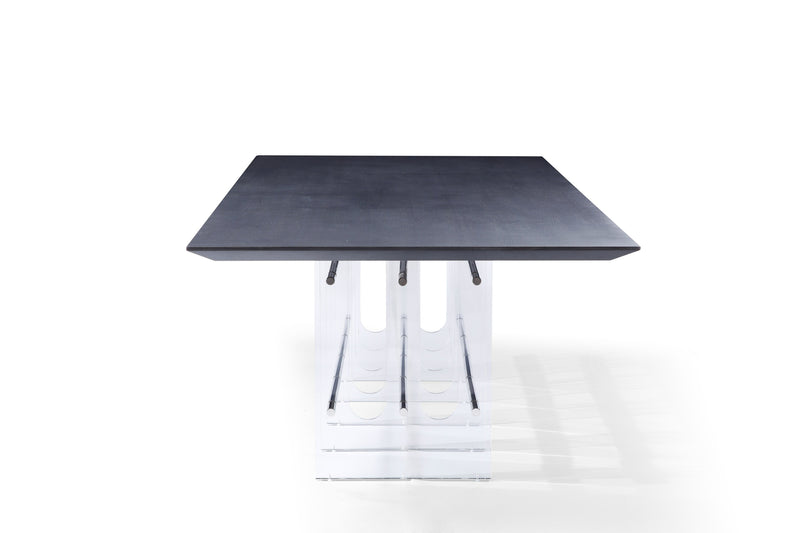 Inverness - Contemporary Black Oak + Acrylic Dining Table — view 2