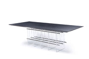 Inverness - Contemporary Black Oak + Acrylic Dining Table