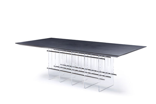 Inverness - Contemporary Black Oak + Acrylic Dining Table