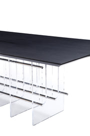 Inverness - Contemporary Black Oak + Acrylic Dining Table — view 3