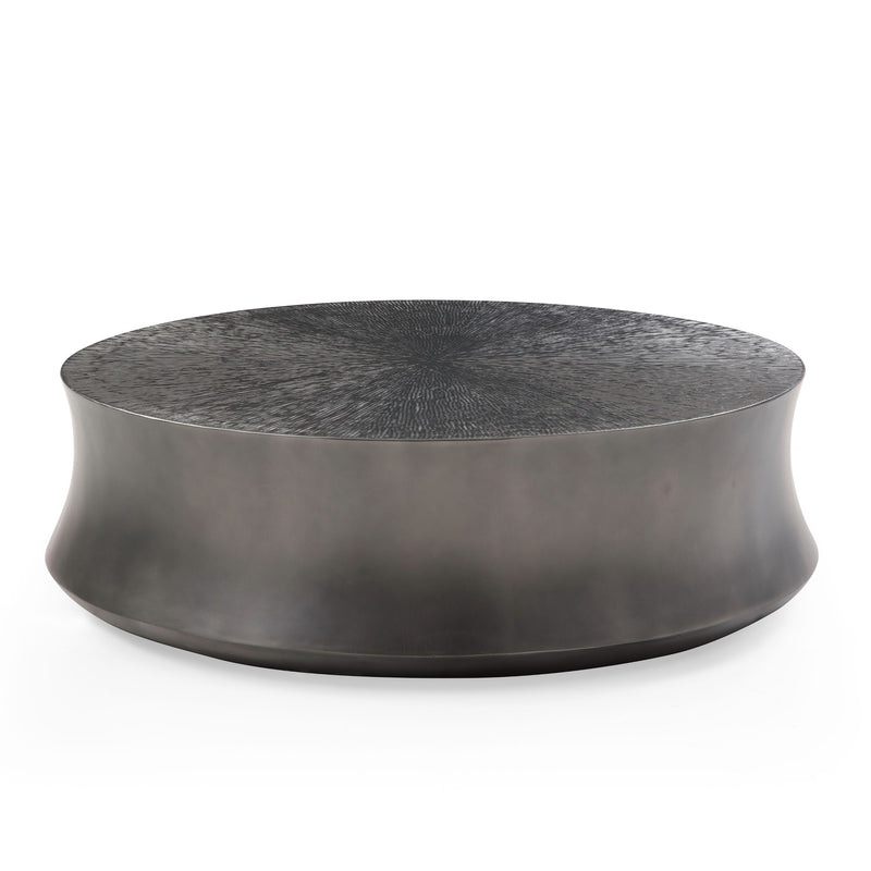 Airdrie - Modern Antique Grey Round Coffee Table Set — view 5