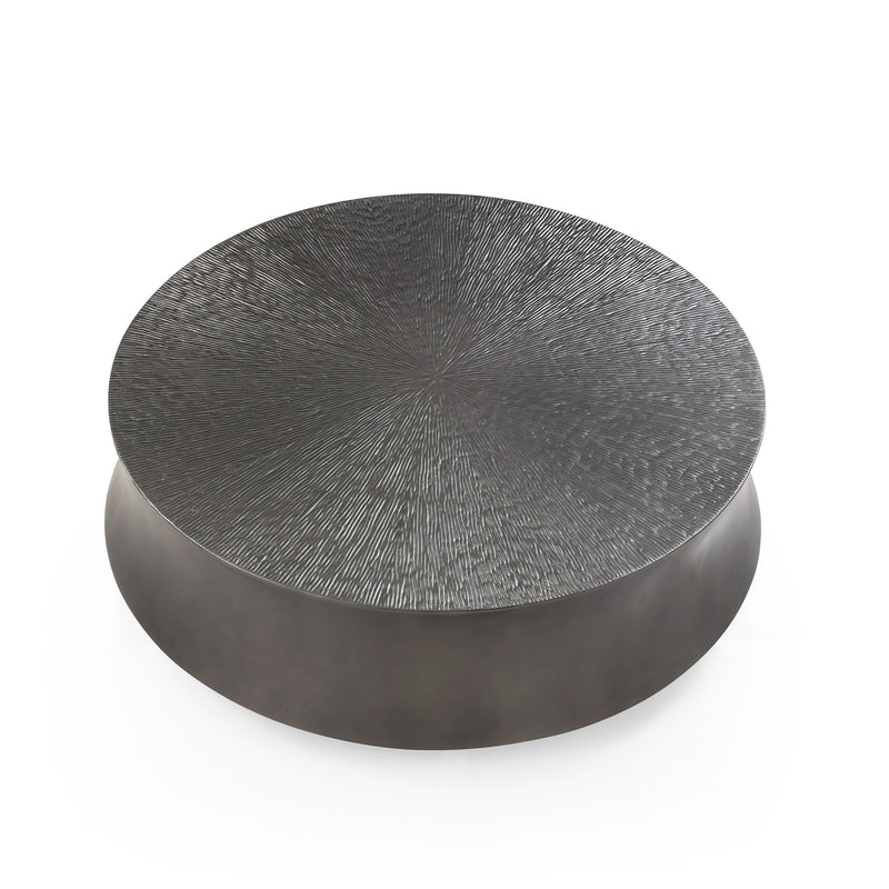 Airdrie - Modern Antique Grey Large Round Coffee Table — view 3