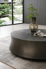 Airdrie - Modern Antique Grey Large Round Coffee Table — view 5