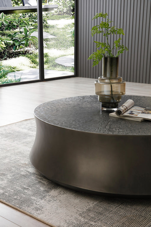 Airdrie - Modern Antique Grey Small Round Coffee Table