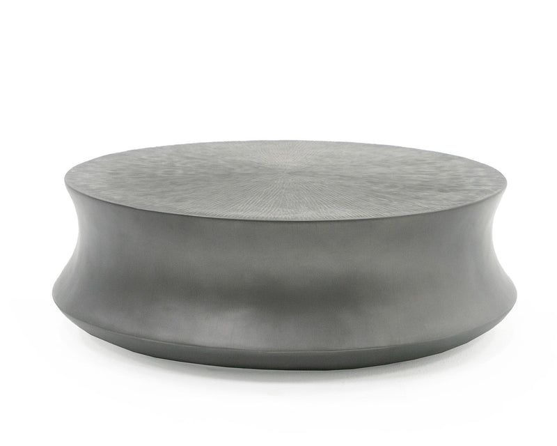 Airdrie - Modern Antique Grey Small Round Coffee Table — view 2