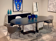 Cora - Modern Grey Fabric & Leatherette Dining Chair — view 3