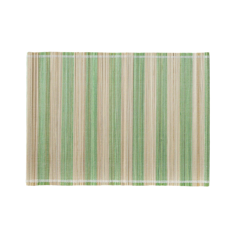 Set of four Jora bamboo placemats by TOV Furniture, showcasing natural woven bamboo design on a dining table.