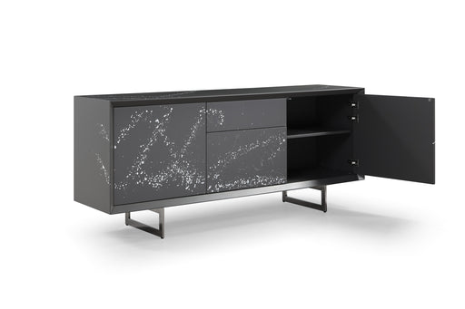 Hawick - Contemporary Dark Grey + Abstract White Paint Buffet — view 2