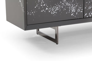 Hawick - Contemporary Dark Grey + Abstract White Paint Buffet — view 5