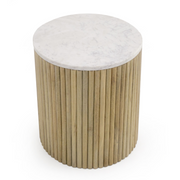 Cambridge White Marble & Mango Round End Table — view 2