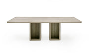 Roma - Modern Travertine Rectangular Dining Table — view 4