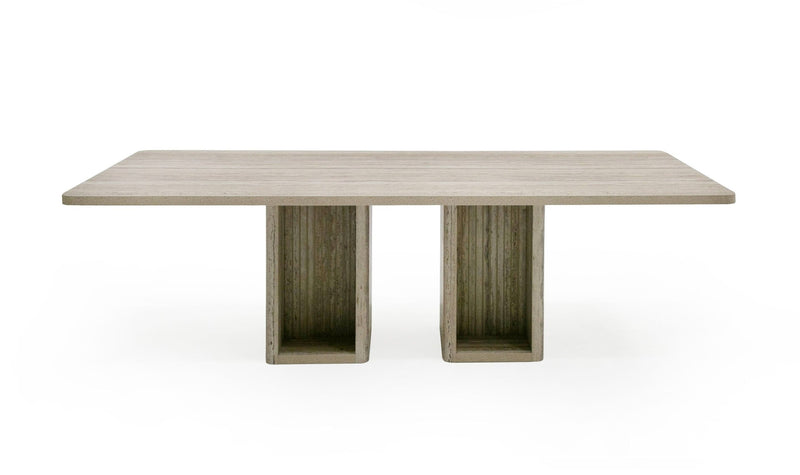 Roma - Modern Travertine Rectangular Dining Table — view 4