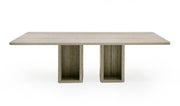 Roma - Modern Travertine Rectangular Dining Table — view 5