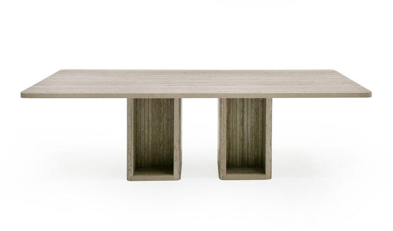 Roma - Modern Travertine Rectangular Dining Table — view 5