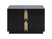 Token - Modern Black + Gold Wide Nightstand