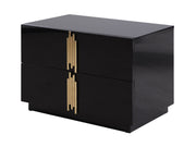 Token - Modern Black + Gold Wide Nightstand — view 2