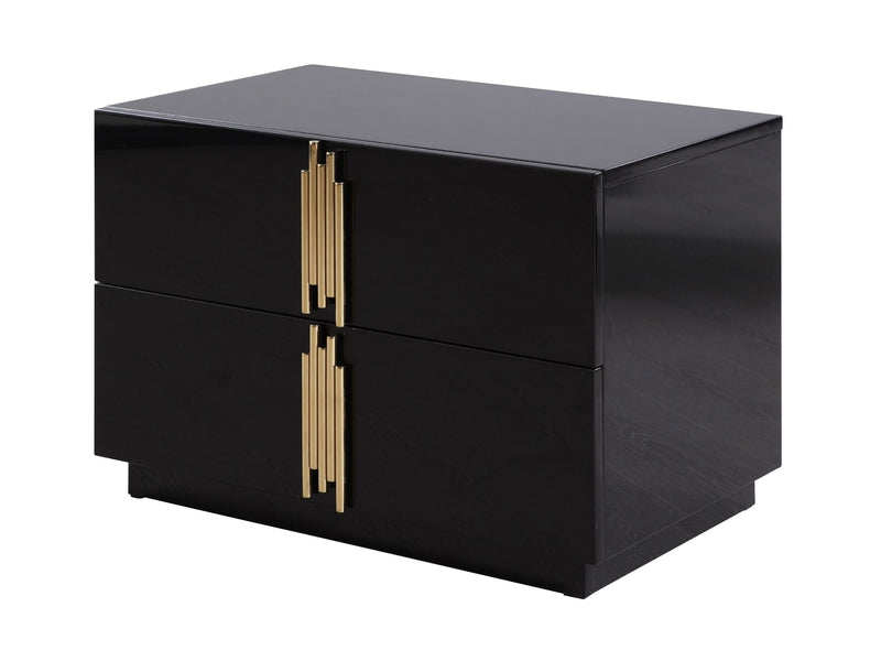 Token - Modern Black + Gold Wide Nightstand — view 2