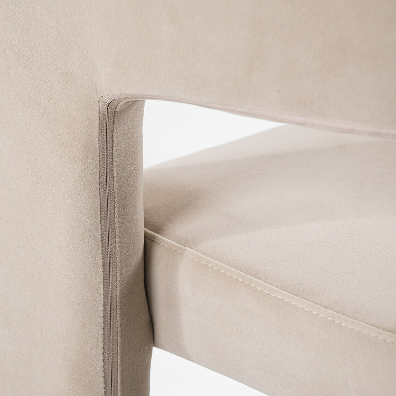 Cherish - Modern Beige Fabric Dining Chair — view 4