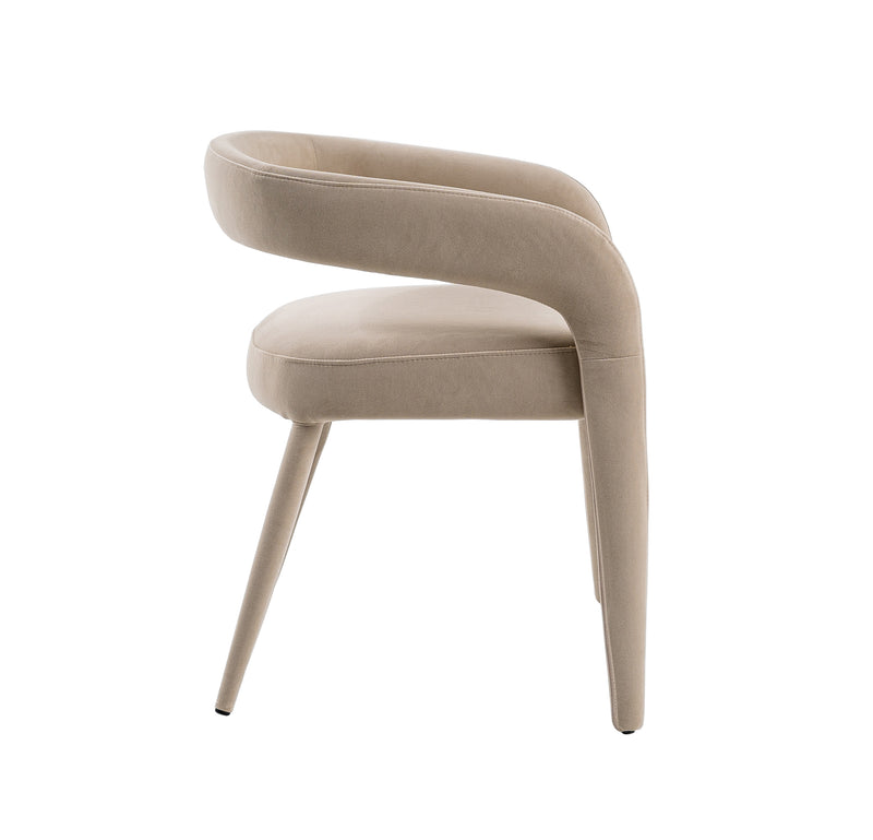Mundra - Modern Beige Fabric Dining Chair — view 2