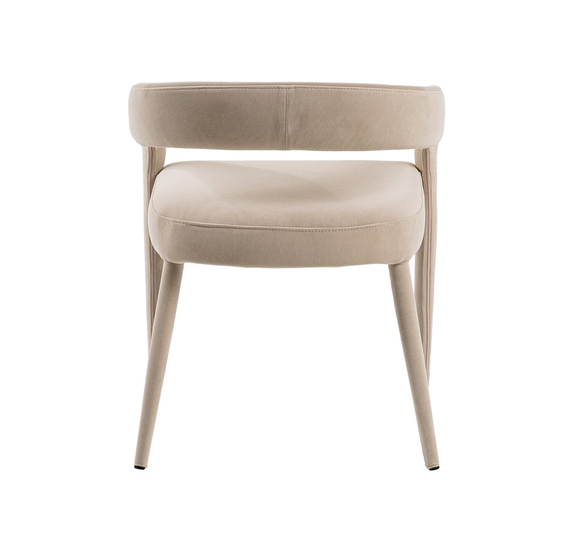 Mundra - Modern Beige Fabric Dining Chair — view 4