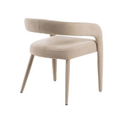 Mundra - Modern Beige Fabric Dining Chair — view 3