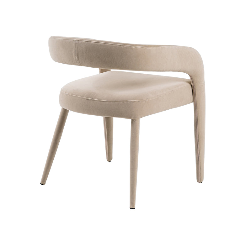 Mundra - Modern Beige Fabric Dining Chair — view 3