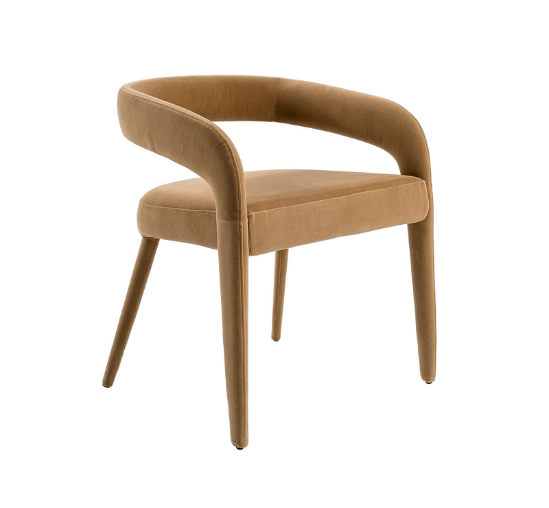 Mundra - Modern Tan Fabric Dining Chair — view 2