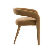 Mundra - Modern Tan Fabric Dining Chair — view 3