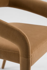 Mundra - Modern Tan Fabric Dining Chair — view 5