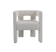 Drea - Modern White Fabric Accent Chair — view 3