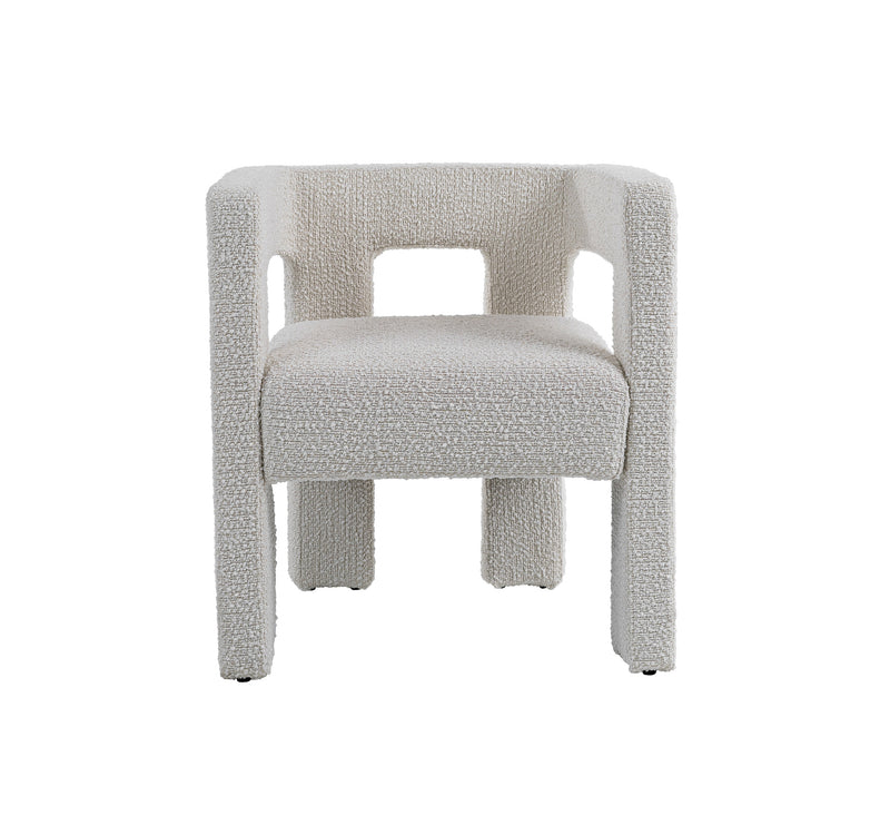 Drea - Modern White Fabric Accent Chair — view 3