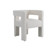 Drea - Modern White Fabric Accent Chair — view 4