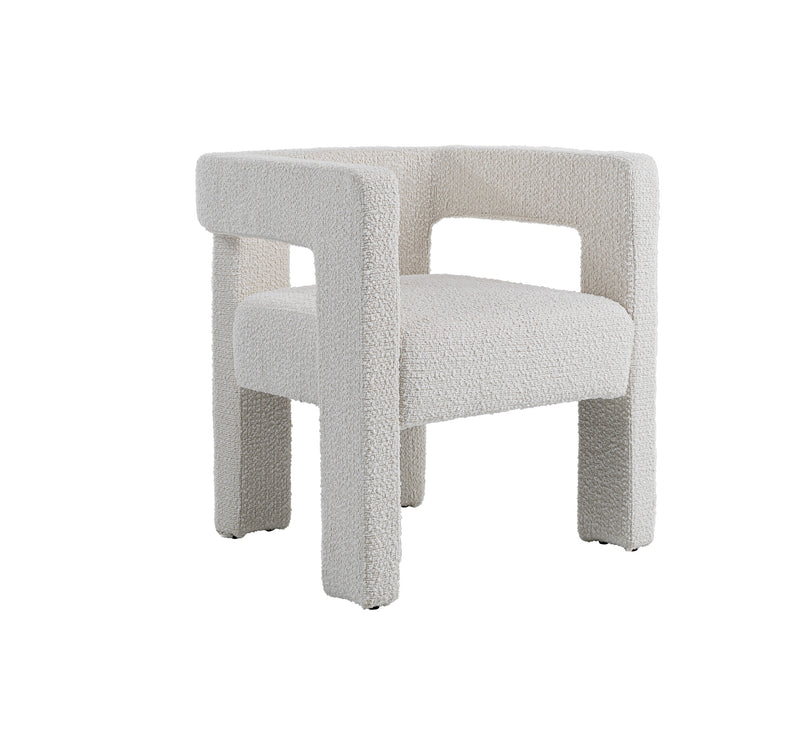 Drea - Modern White Fabric Accent Chair — view 4