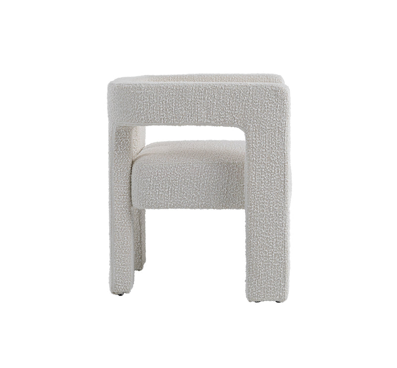 Drea - Modern White Fabric Accent Chair — view 5