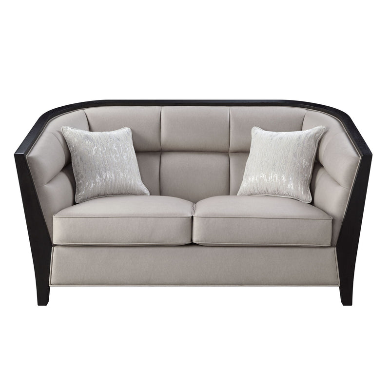 Zemocryss - Loveseat With 2 Pillows - Beige Fabric - R&R Furniture Gallery (Fountain Valley, CA)
