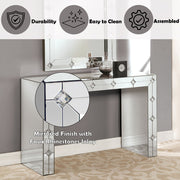 Hessa - Console Table - Mirrored & Faux Rhinestone - R&R Furniture Gallery (Fountain Valley, CA)