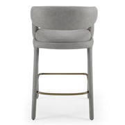 Faerron - Modern Grey Leatherette Counter Chair — view 3