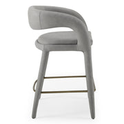 Faerron - Modern Grey Leatherette Counter Chair — view 2