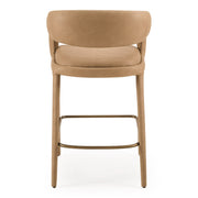 Faerron - Modern Tan Leatherette Counter Chair — view 2