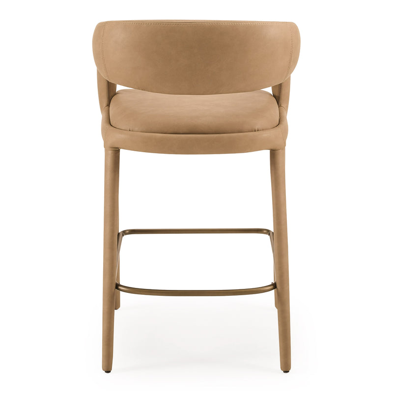 Faerron - Modern Tan Leatherette Counter Chair — view 2