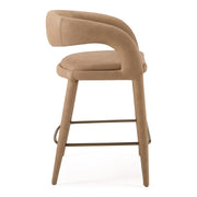 Faerron - Modern Tan Leatherette Counter Chair — view 3