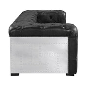Brancaster - Sofa - Black Top Grain Leather & Aluminum - R&R Furniture Gallery (Fountain Valley, CA)