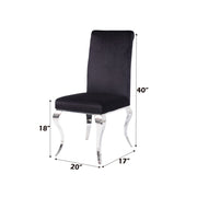 Fabiola - Side Chair (Set of 2) - Black Fabric & Stainless Steel - R&R Furniture Gallery (Fountain Valley, CA)